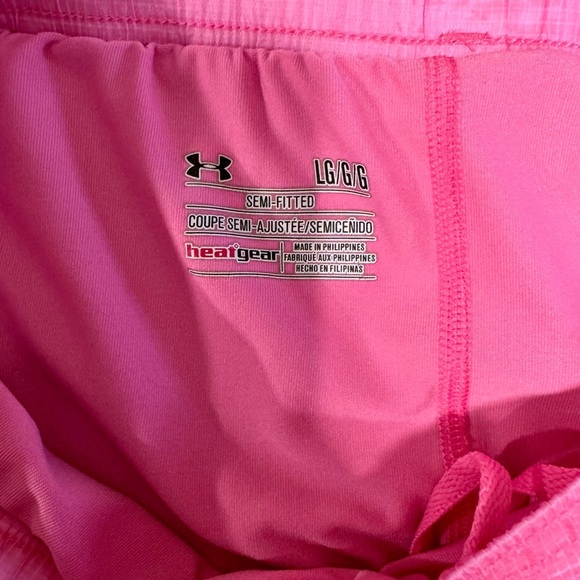 Under Armour Women's Bright Pink Running Shorts - Picture 2 of 3